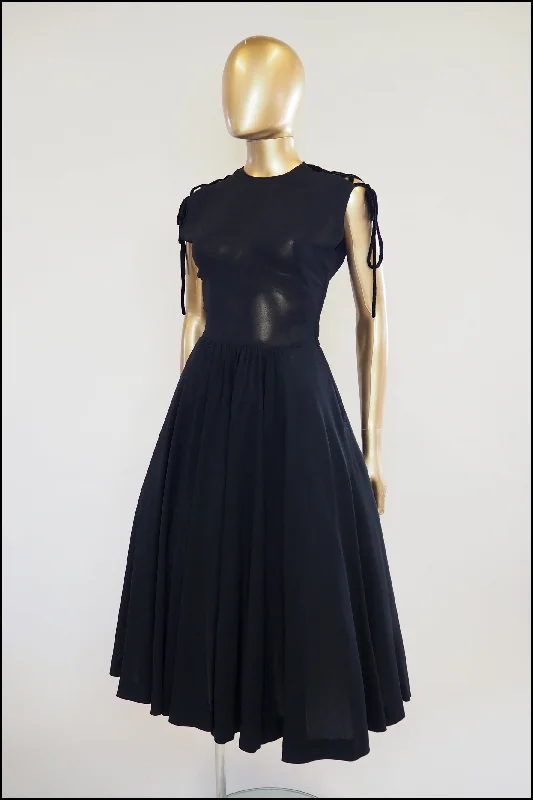 Limited Availability Vintage 1950s Little Black Crepe Dress