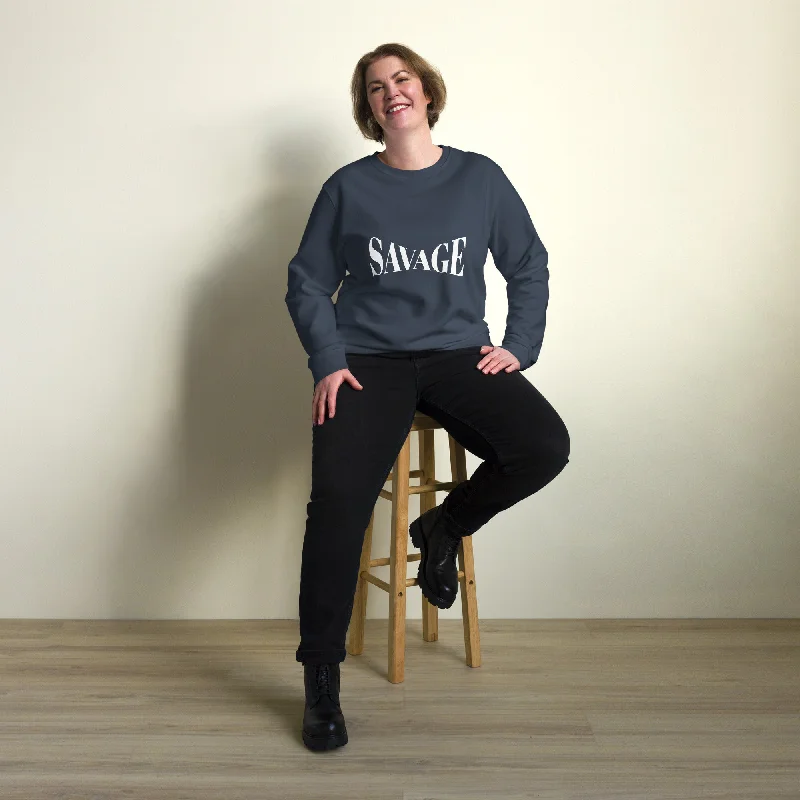 Early Access Savage Typography Graphic Women Organic Sweatshirt