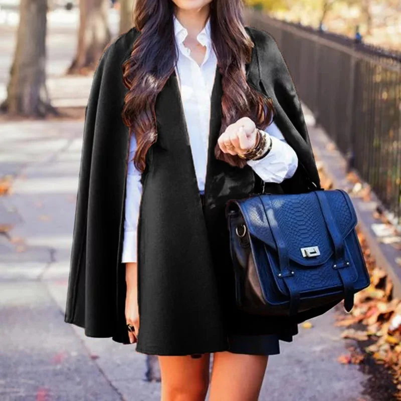 Overstock Sale Double Breasted Cape Trench Coat