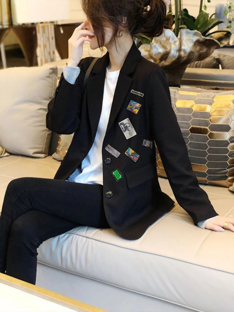 Price Rollback Znbbw Print Pockets Blazers Turn Down Collar Long Sleeve Female Slim Blazer Women Single Breasted Spring Autumn All Match Coats Price Rollback Znbbw Print Pockets Blazers Turn Down Collar Long Sleeve Female Slim Blazer Women Single Breasted Spring Autumn All Match Coats