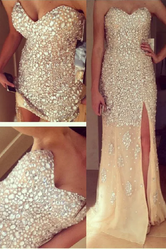 Bargain Prices Sheath Sparkly Sweetheart Sleeveless Long Prom Dresses with Rhinestones N414 Bargain Prices Sheath Sparkly Sweetheart Sleeveless Long Prom Dresses with Rhinestones N414