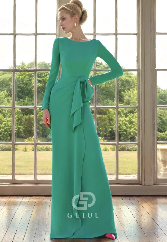Friends and Family Sale Sheath Scoop Neck Long Sleeveless Ruffles Back Zipper Mother of Bride Dress Friends and Family Sale Sheath Scoop Neck Long Sleeveless Ruffles Back Zipper Mother of Bride Dress