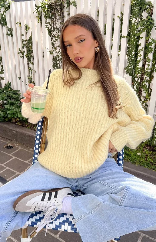 New Deals Ace Yellow Oversized Sweater