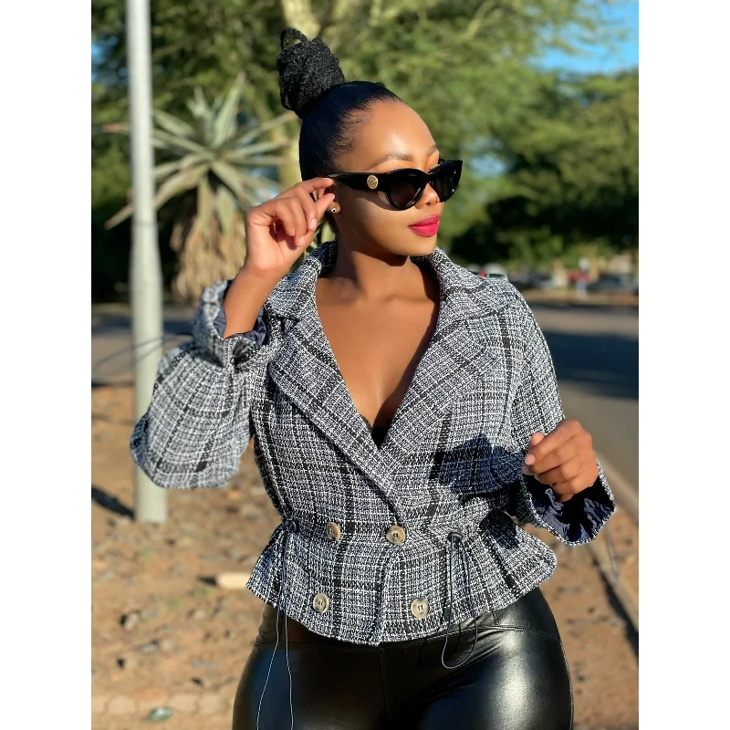 The Best Prices Double Breasted Crop Blazer