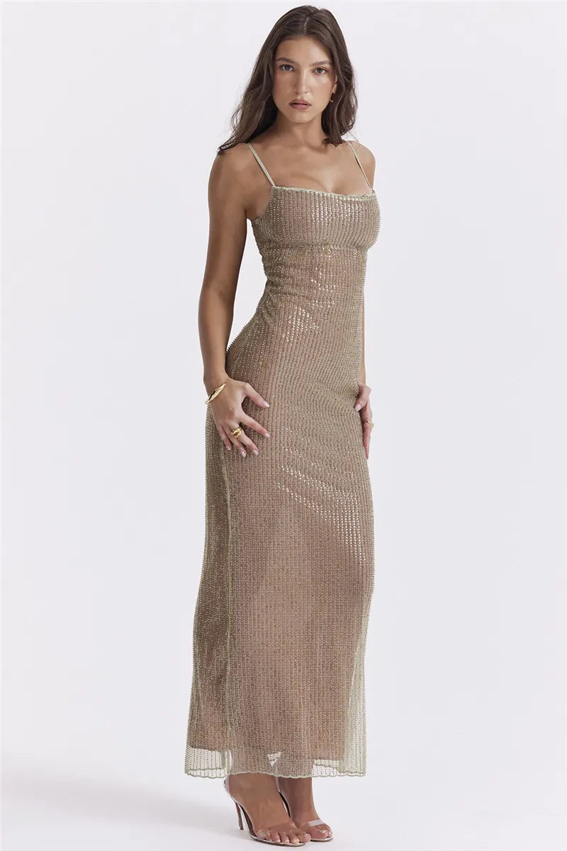 Final Markdown Sparkle Sequined Fit Maxi Dress