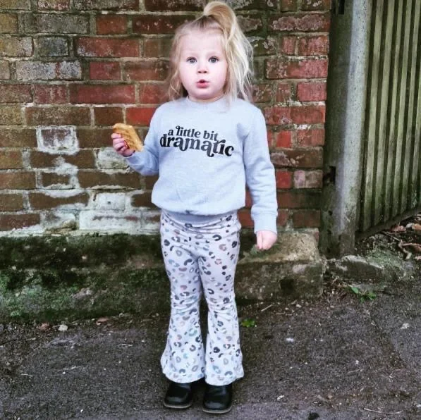 Quick Sale Little Bit Dramatic Kids Grey Sweatshirt