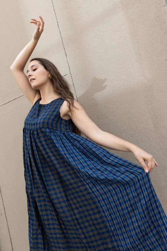 Savings Galore Blue Checks Dress