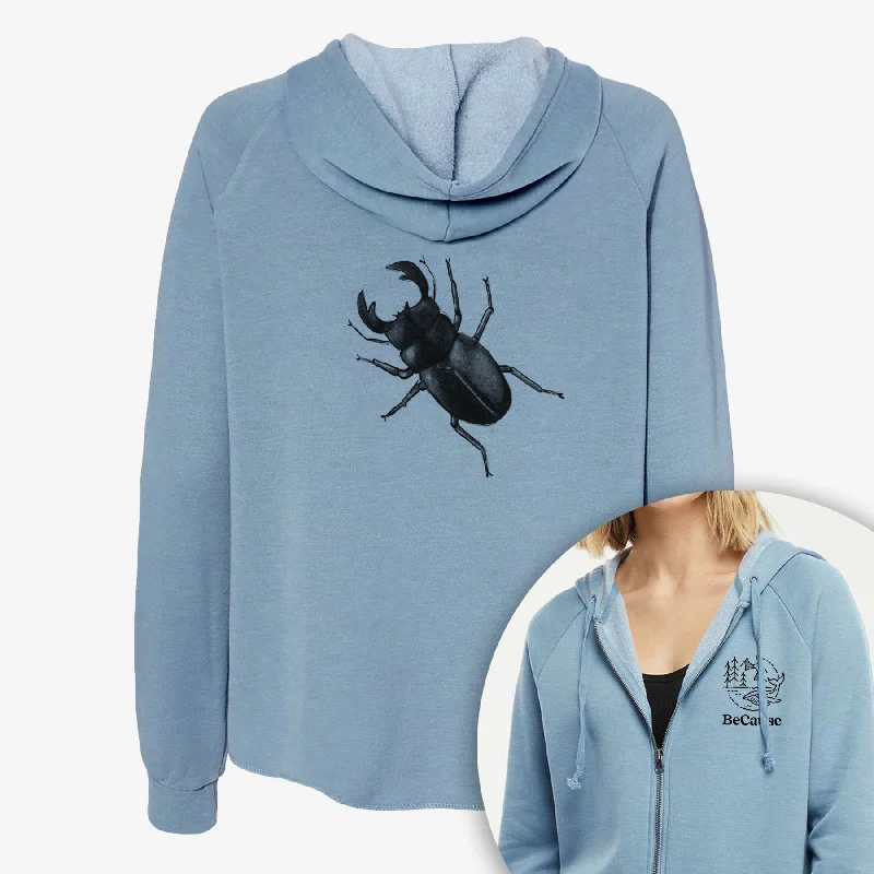 Grand Opening Sale Dorcus titanus - Giant Stag Beetle - Women's Cali Wave Zip-Up Sweatshirt