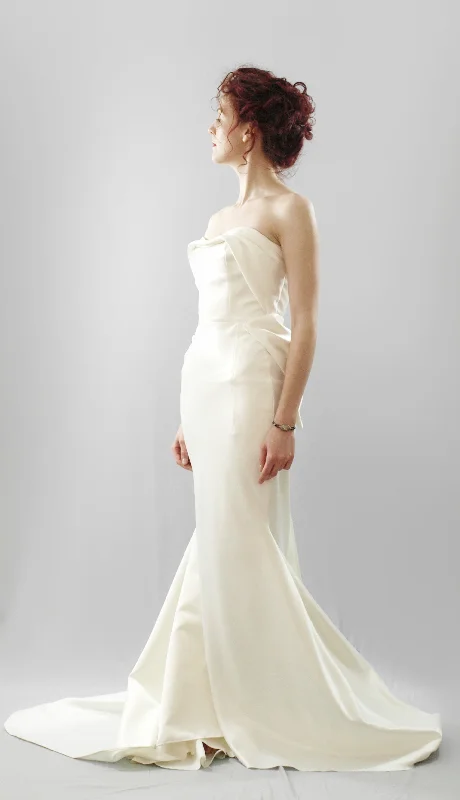 Sneak Peek Sale Swanson - Silk Satin Bow Back Hourglass Gown