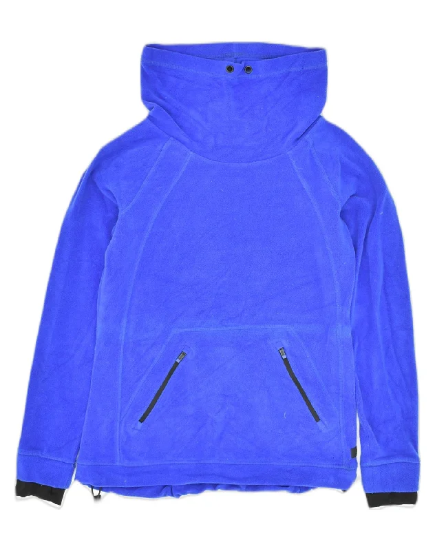 Savings Bonanza CALVIN KLEIN Womens Roll Neck Fleece Jumper UK 4 XS Blue Polyester