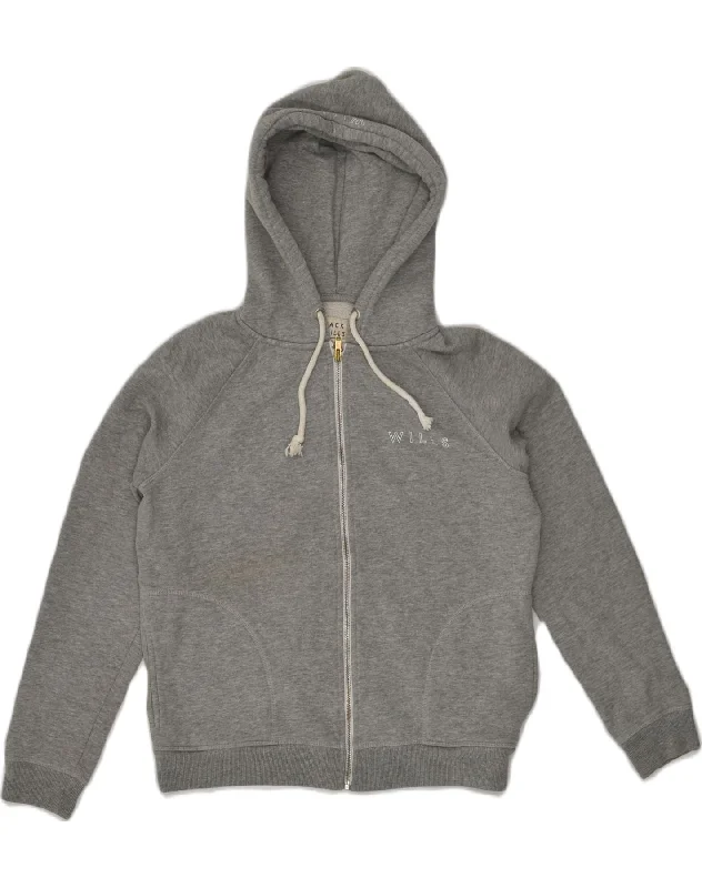 Unbeatable Prices JACK WILLS Womens Zip Hoodie Sweater UK 12 Medium Grey Cotton