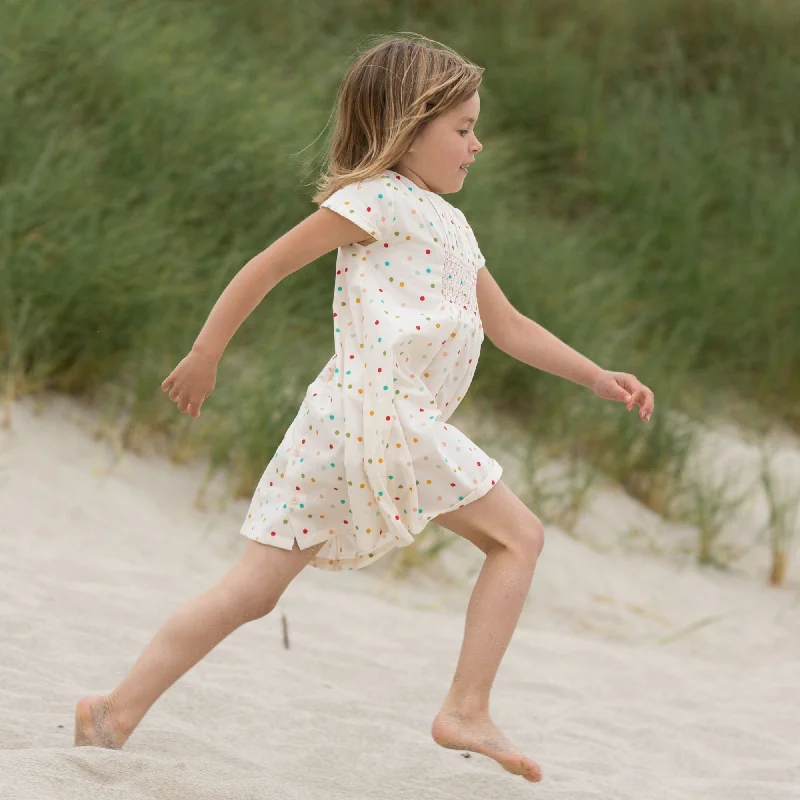 Steals and Deals Rainbow Spots Smocked Dress