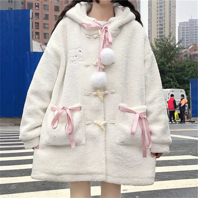 Discount Deals Znbbw Kawaii Wool Coat Women Loose Japanese Sweet Lolita Outwear Jacket Female Korean Style Pockets Warm Hoodies Overcoat 2024 Discount Deals Znbbw Kawaii Wool Coat Women Loose Japanese Sweet Lolita Outwear Jacket Female Korean Style Pockets Warm Hoodies Overcoat 2024