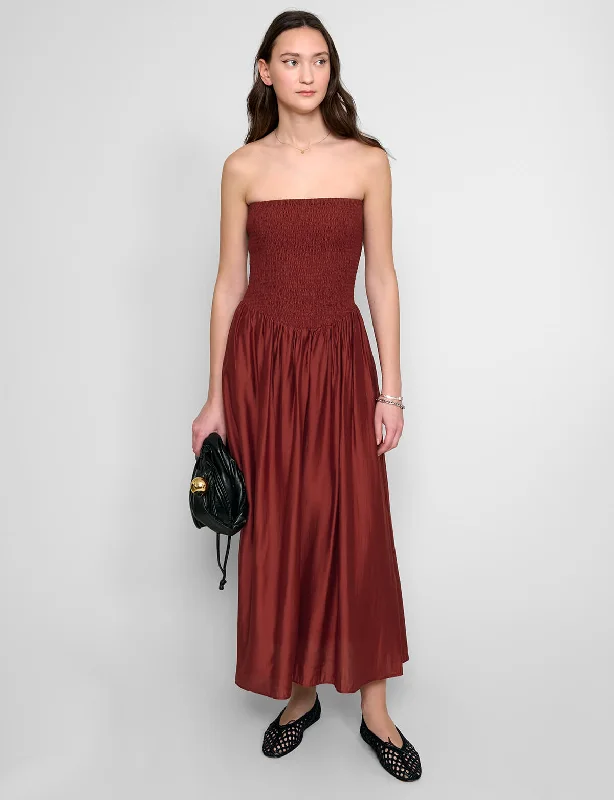 Lowest Price Paprika-Red Strapless Dress-PREORDER