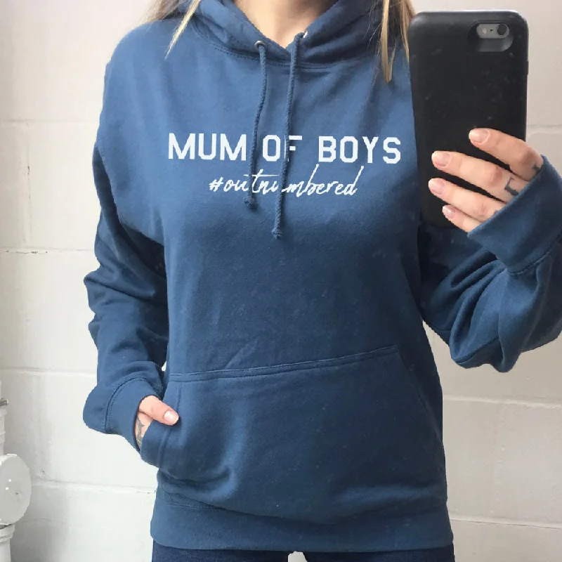 Clearance Event Mum of Boys Hashtag Outnumbered Hoodie (MRK X)