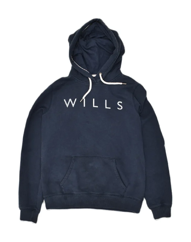 Massive Deals JACK WILLS Womens Classic Fit Graphic Hoodie Jumper UK 12 Medium Navy Blue