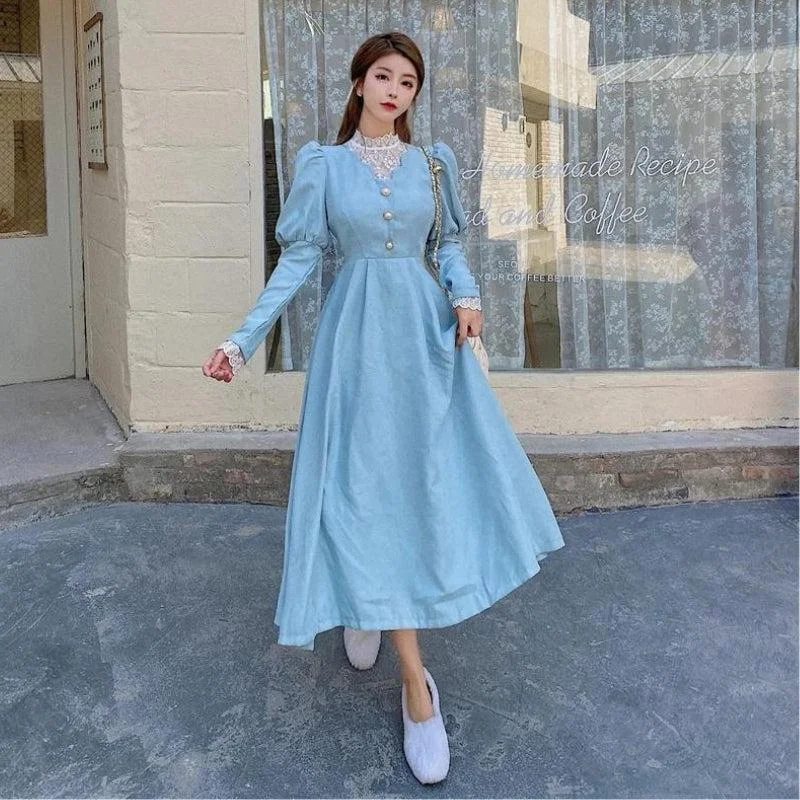 Last Chance Vintage Balloon Sleeve Maxi Dress