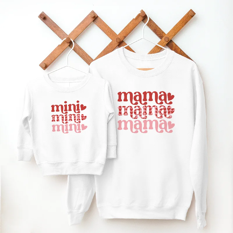 Price Drop Alert Mama & Mini Heart Print Matching White Sweatshirts