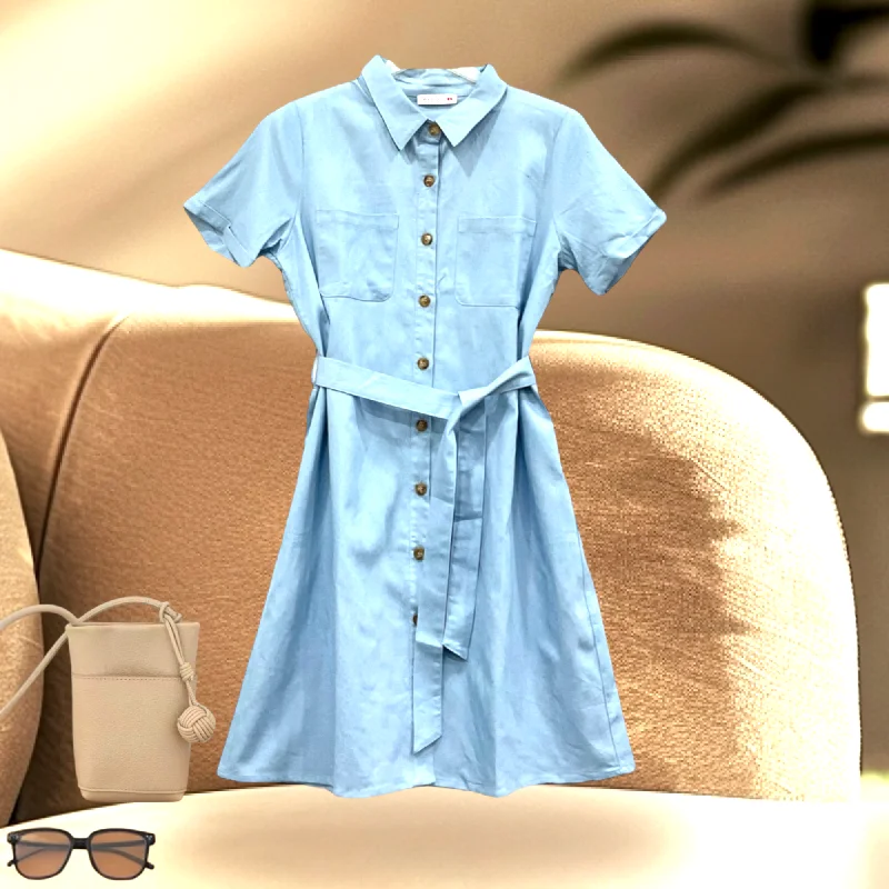 Markdown Madness Patch Casual Denim Dress
