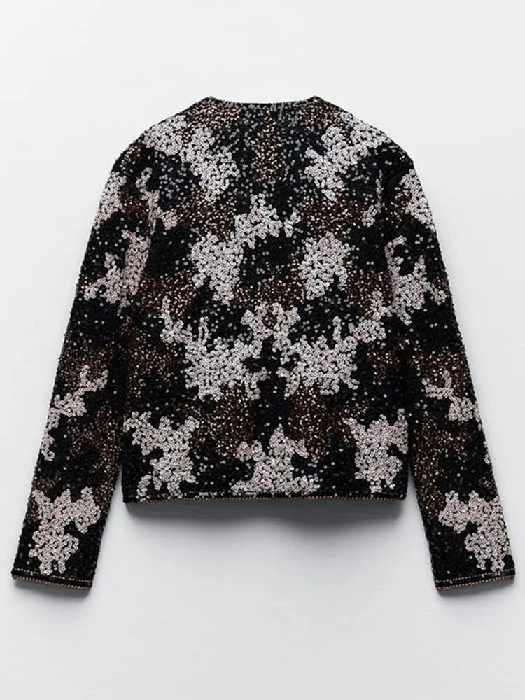 Reduced Prices Znbbw Sequins Patchwork Cropped Coat For Women Shiny O Neck Long Sleeves Short Jacket 2023 Winter Autumn High Street Partywear Reduced Prices Znbbw Sequins Patchwork Cropped Coat For Women Shiny O Neck Long Sleeves Short Jacket 2023 Winter Autumn High Street Partywear