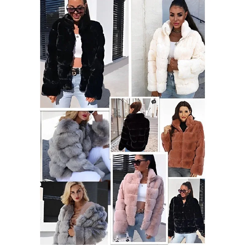 Shop and Save Winter Faux Fur Coat Winter Jacket
