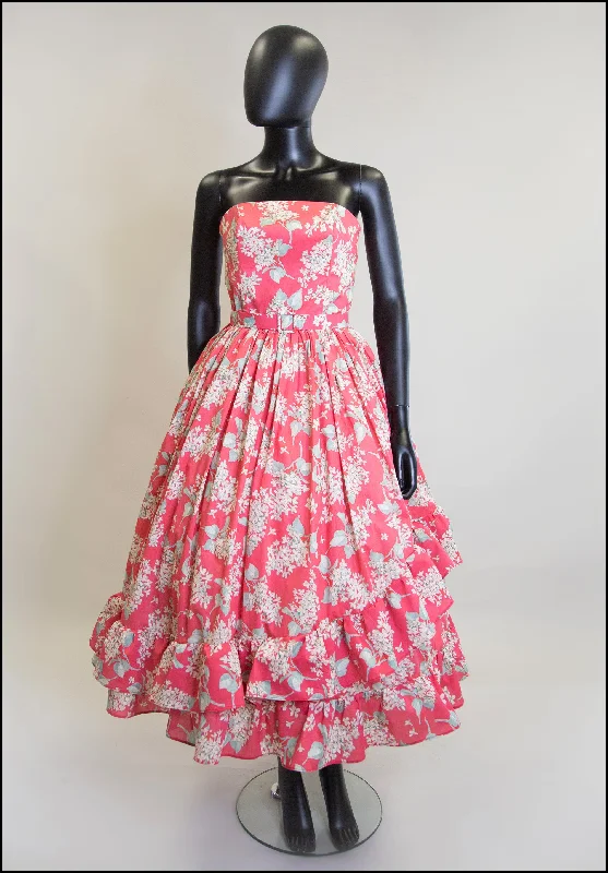 Inventory Reduction Red Lilac - Liberty Floral Print Cotton Lawn Dress
