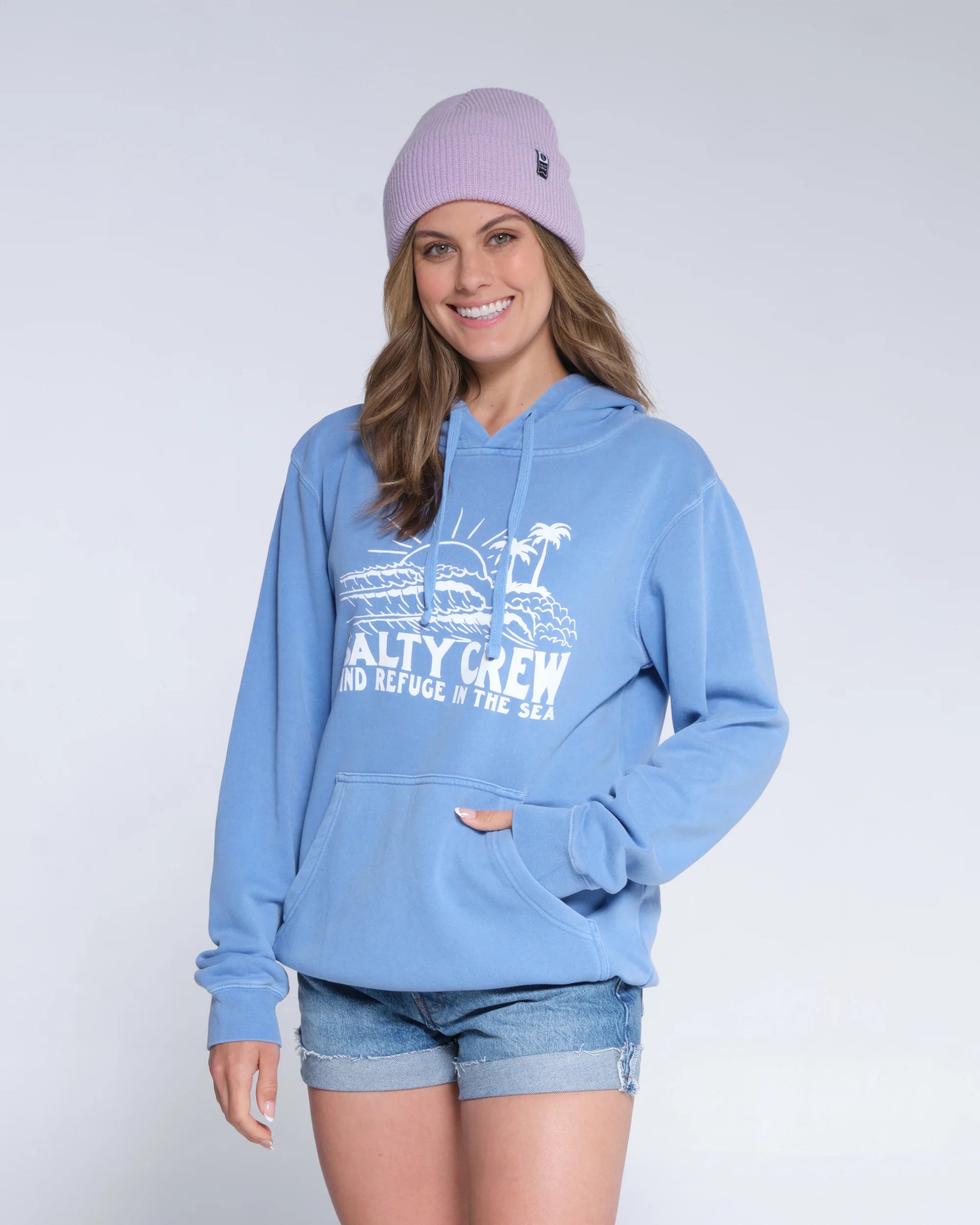 Bargain Blast Salty Crew Womens Shore Break Boyfriend Pullover Hoodie