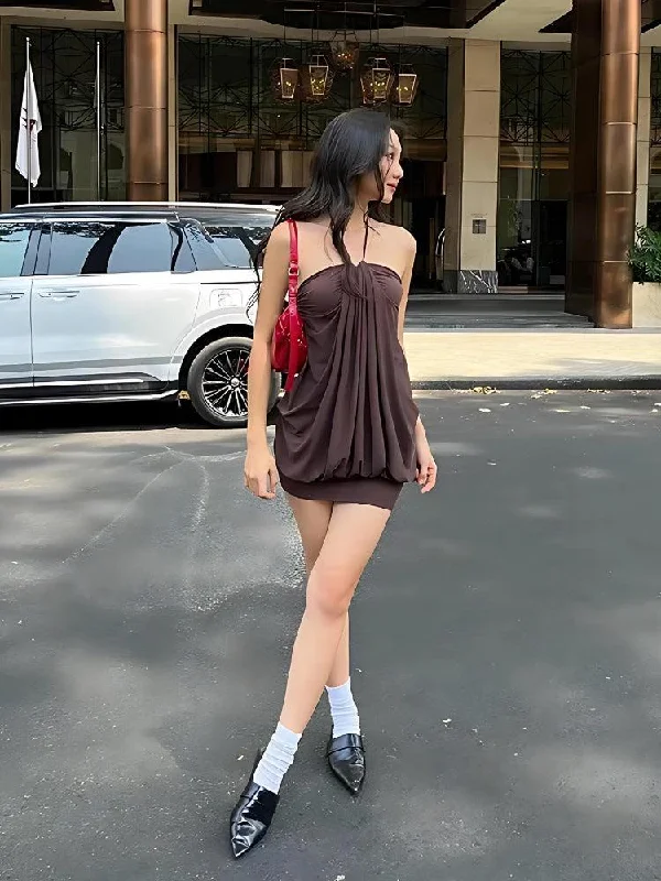 Savings Alert Halter Neck Mini Dress