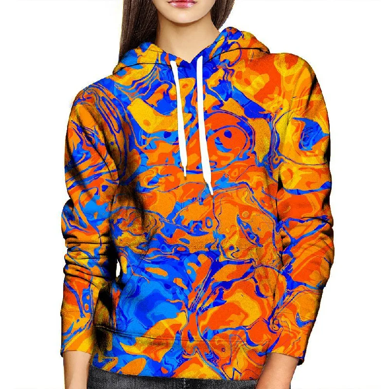 Daily Deals Orange Water Womens Hoodie