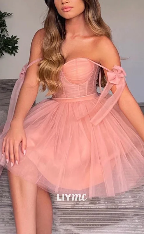 Bargain Prices LY246 - Off-Shoulder Strapless A-Line Short Homecoming Dress