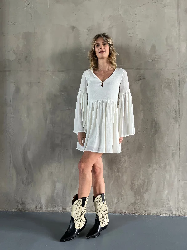 New Markdowns Classic White Boho Dress