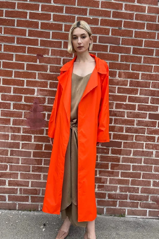 Crazy Deals Oversized Trench Coat in Vermilion