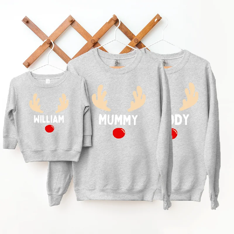 New Markdowns Reindeer Family Matching Christmas Sweatshirts