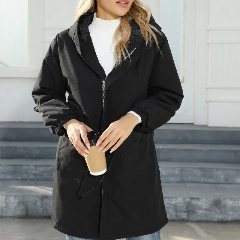 Blowout Deals Znbbw Size Women's Dress With Hat And Velvet Trench Coat Medium And Long Style Coat Spring And Autumn New Style Charge Dress Girl