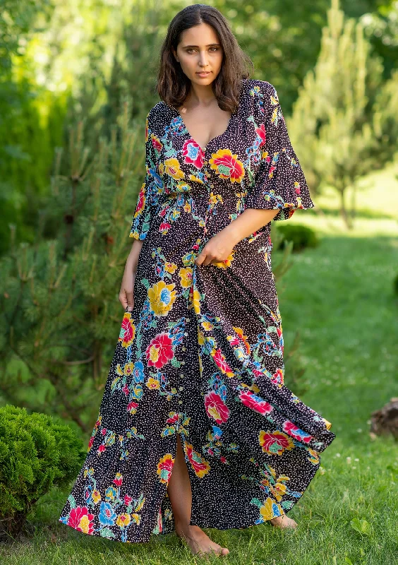 Doorbuster Deal Adelle Dot Black Plus Dress