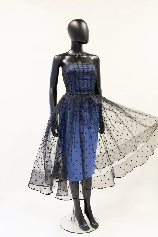 Savings Galore Black Magic - Star Tulle Cocktail Midi Dress