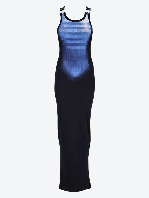 Members Only Le male printed cotton ribbed long dress