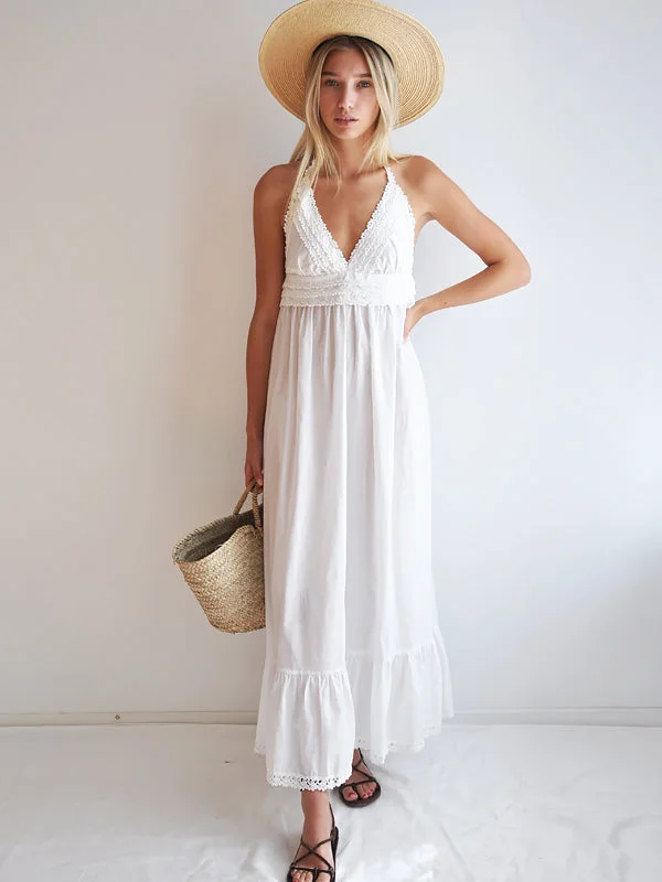Midnight Madness Crochet Lawn Maxi Dress