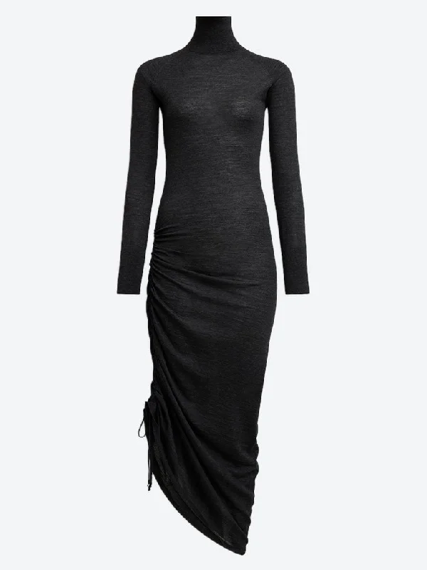 Incredible Offers Sheer wool knit draped dress