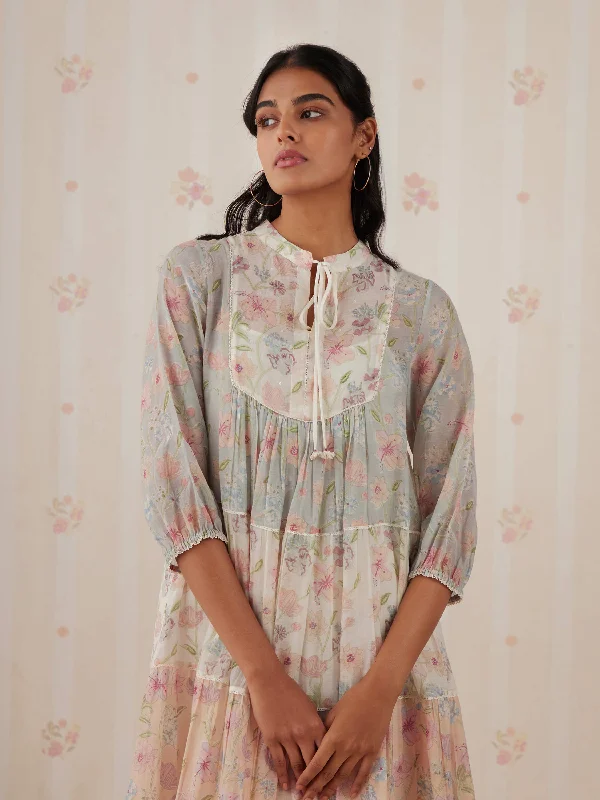Blowout Sale Ocean Garden Tiered Dress
