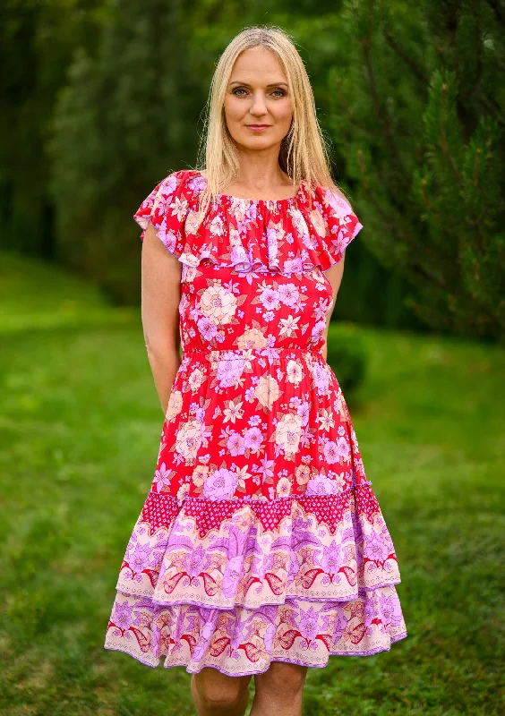 Today's Special Lolita Red Mix Flowers Dress