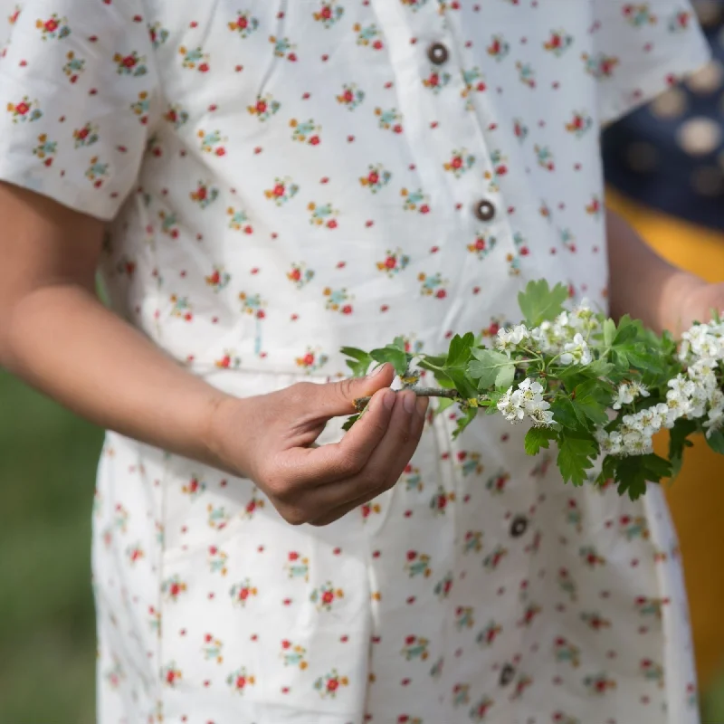 Limited Edition Spring Flowers Button Through Short Sleeve Dress