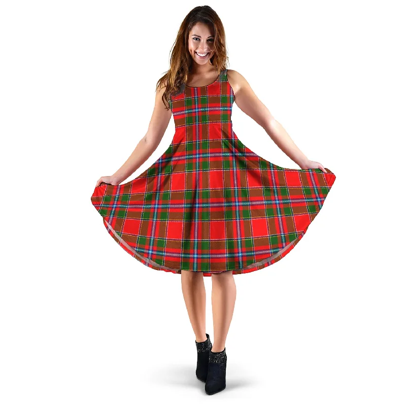 Shop and Save Butter Tartan Sleeveless Midi Womens Dress