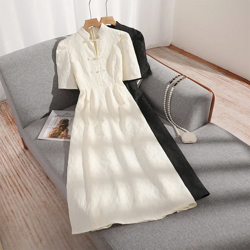 Today’s Deal Plus Size Modern Oriental Cheongsam Midi Dress