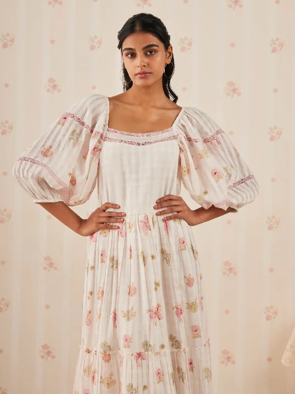 Discount Extravaganza Gossamer Pink Lace Midi Dress