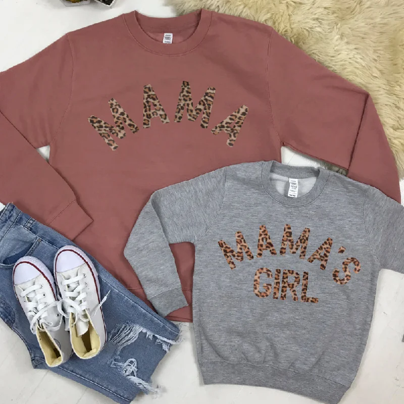 Act Now Mama & Mama's Girl Leopard Sweatshirts (MRK X)