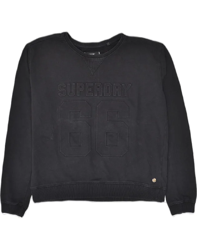 Bonus Savings SUPERDRY Womens Oversized Graphic Sweatshirt Jumper UK 16 Large Navy Blue