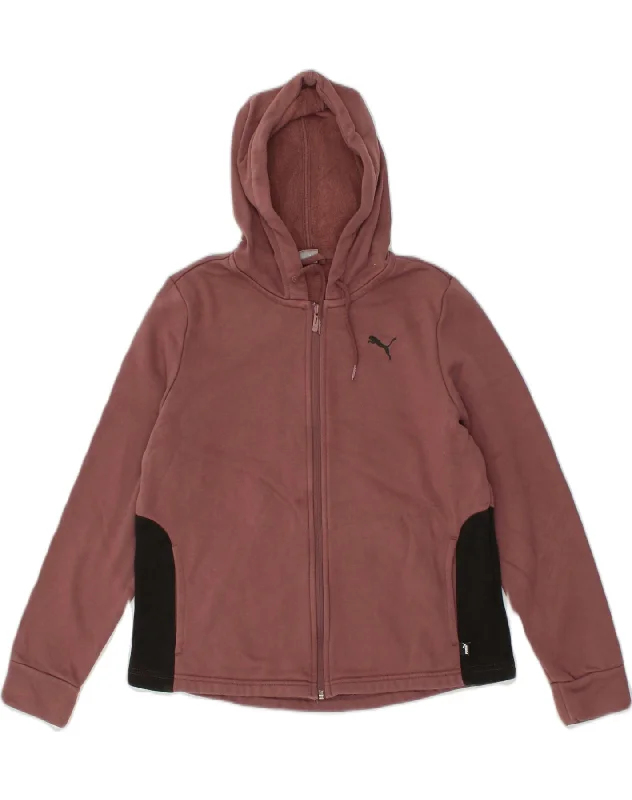 Daily Specials PUMA Womens Zip Hoodie Sweater UK 18 XL Maroon Cotton