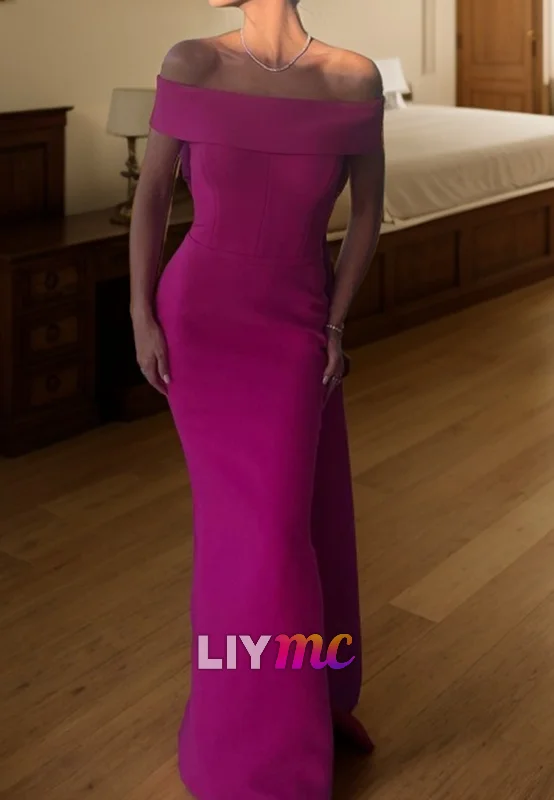 Crazy Savings LP2291 - Off-Shoulder Strapless Sleek Satin Mermaid Prom Dress
